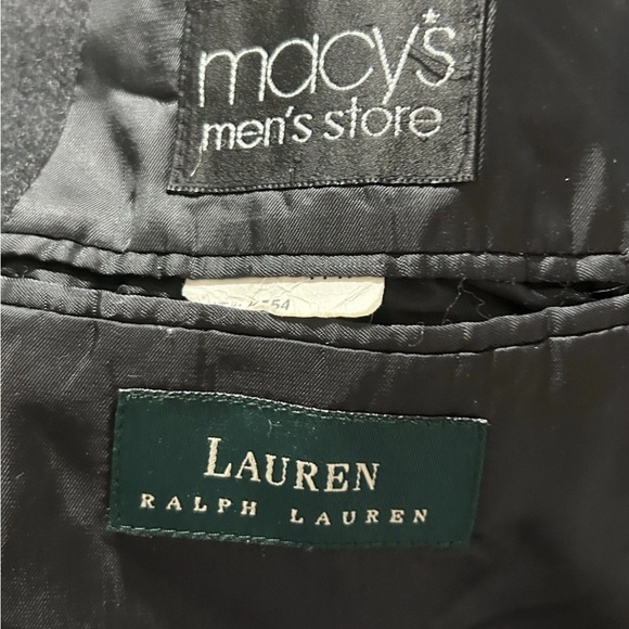 Ralph Lauren Mens Double Breasted Charcoal Gray  Wool Over Coat sz 48 - Picture 5 of 5